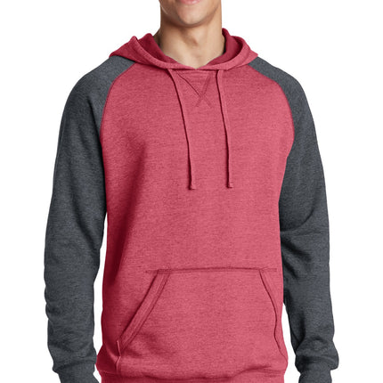 District ® Young Mens Lightweight Fleece Raglan Hoodie.  DT196