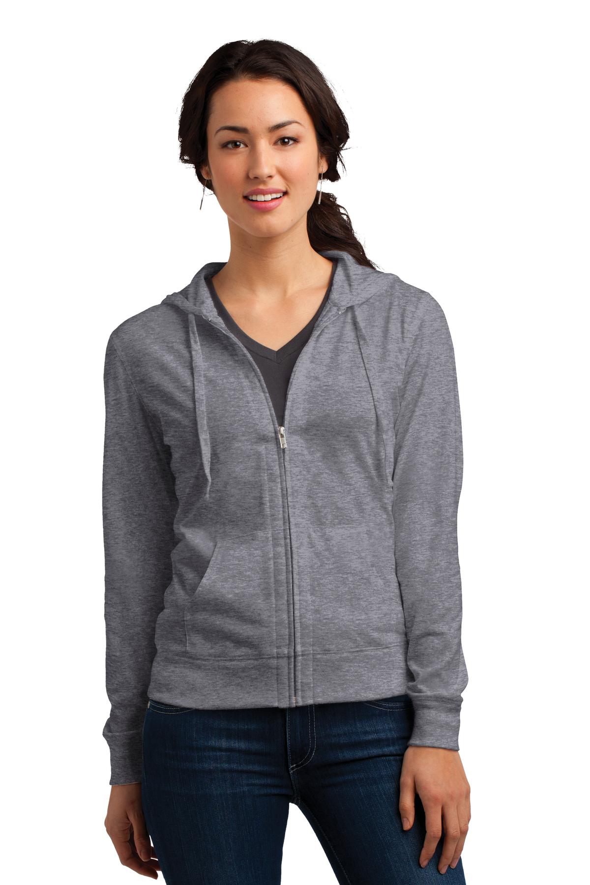 District® Women's Fitted Jersey Full-Zip Hoodie DT2100