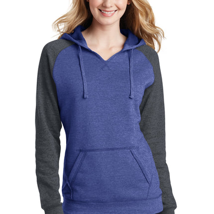District ® Women's Lightweight Fleece Raglan Hoodie.  DT296