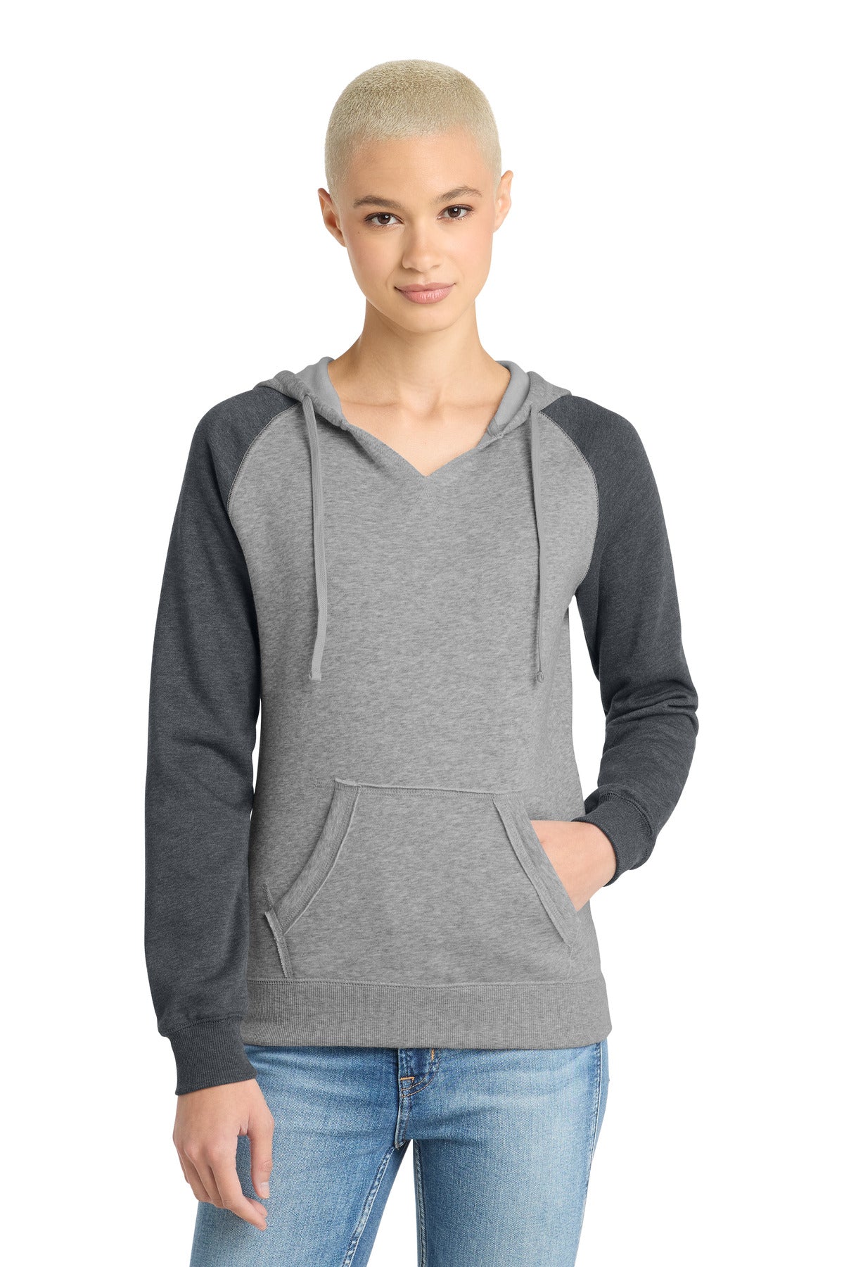 District® Women's Lightweight Fleece Raglan Hoodie  DT296