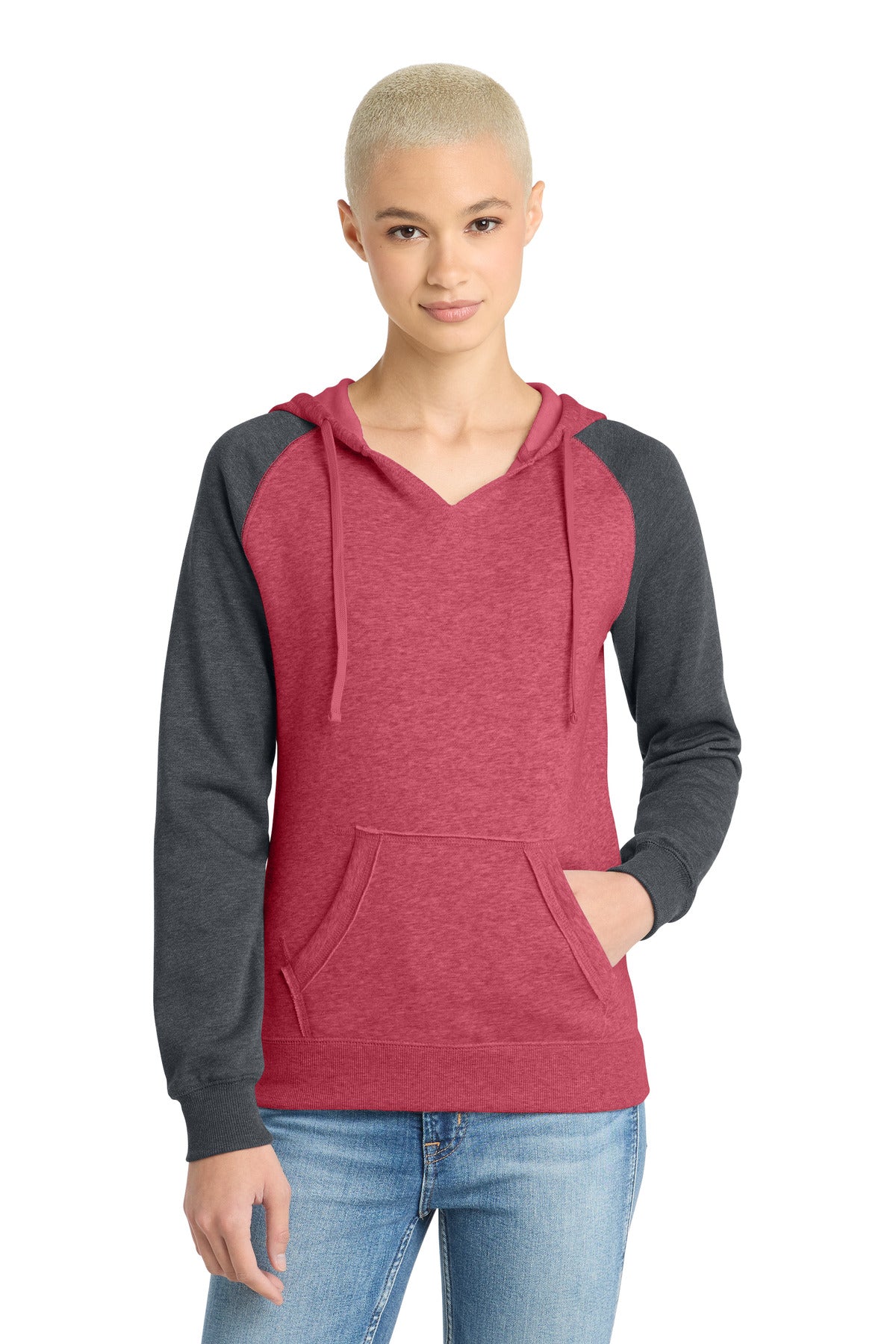 District® Women's Lightweight Fleece Raglan Hoodie  DT296