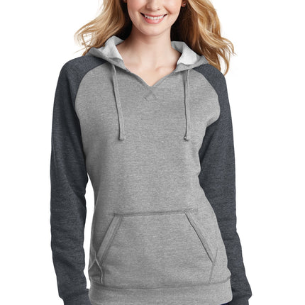 District ® Women's Lightweight Fleece Raglan Hoodie.  DT296
