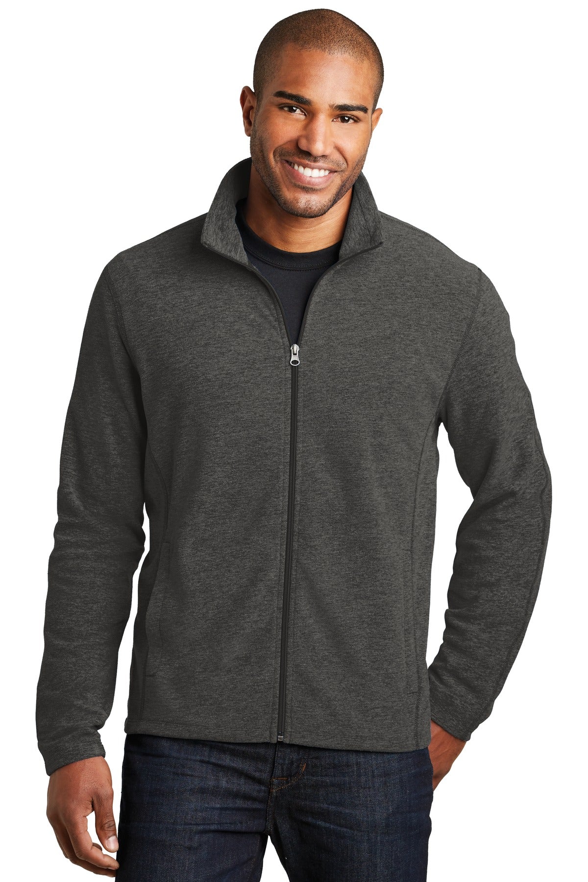 Port Authority® Heather Microfleece Full-Zip Jacket F235