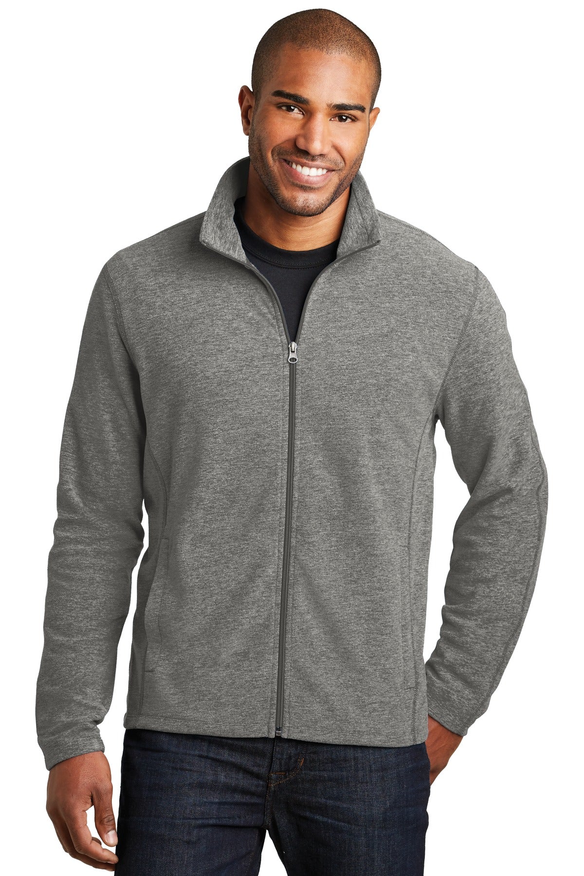 Port Authority® Heather Microfleece Full-Zip Jacket F235