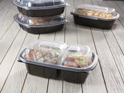 Deluxe Dual Color 6” x 9” Hinged Two-Compartment Rectangle Container