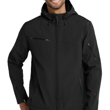 Port Authority ® Textured Hooded Soft Shell Jacket. J706