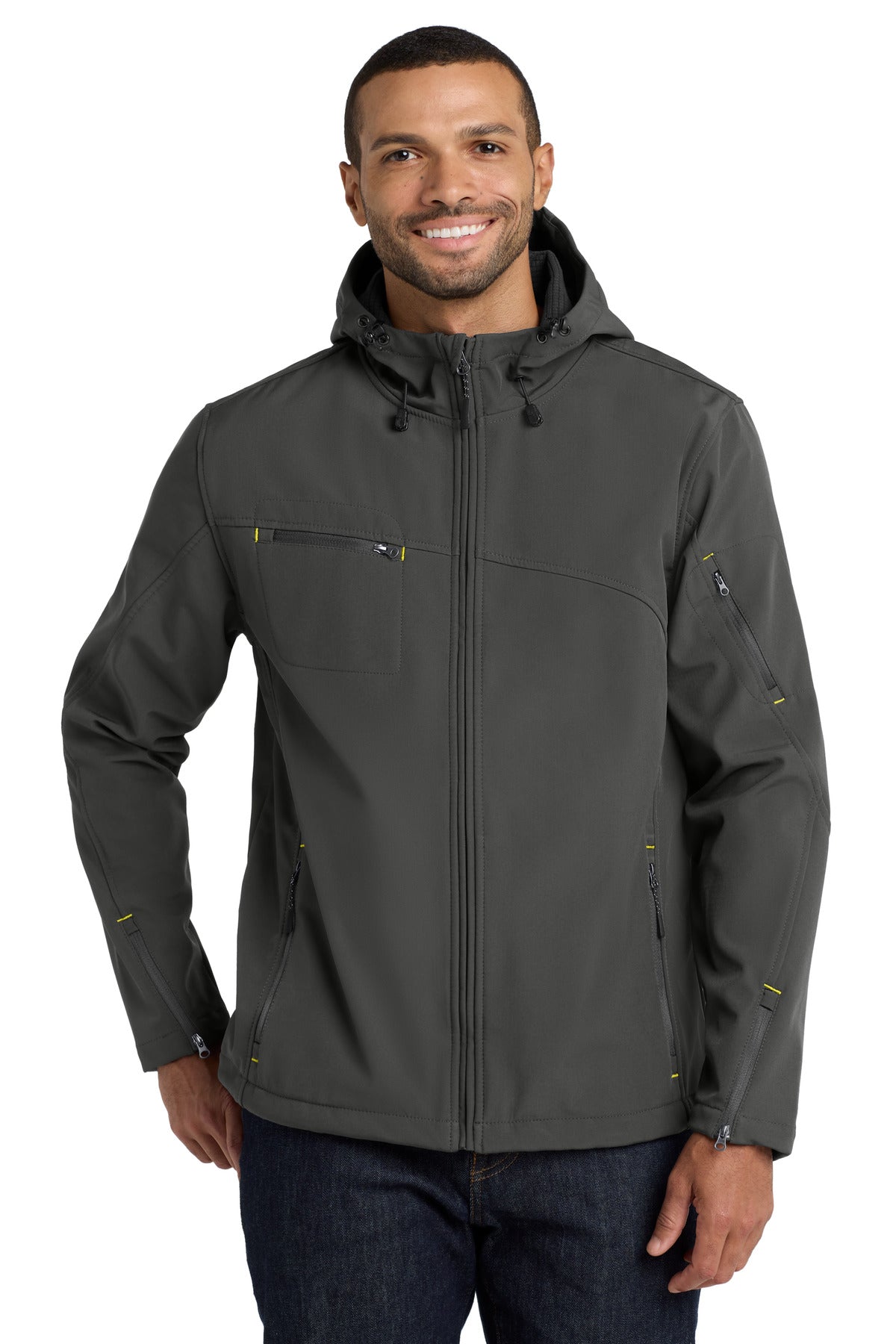 Port Authority® Textured Hooded Soft Shell Jacket J706