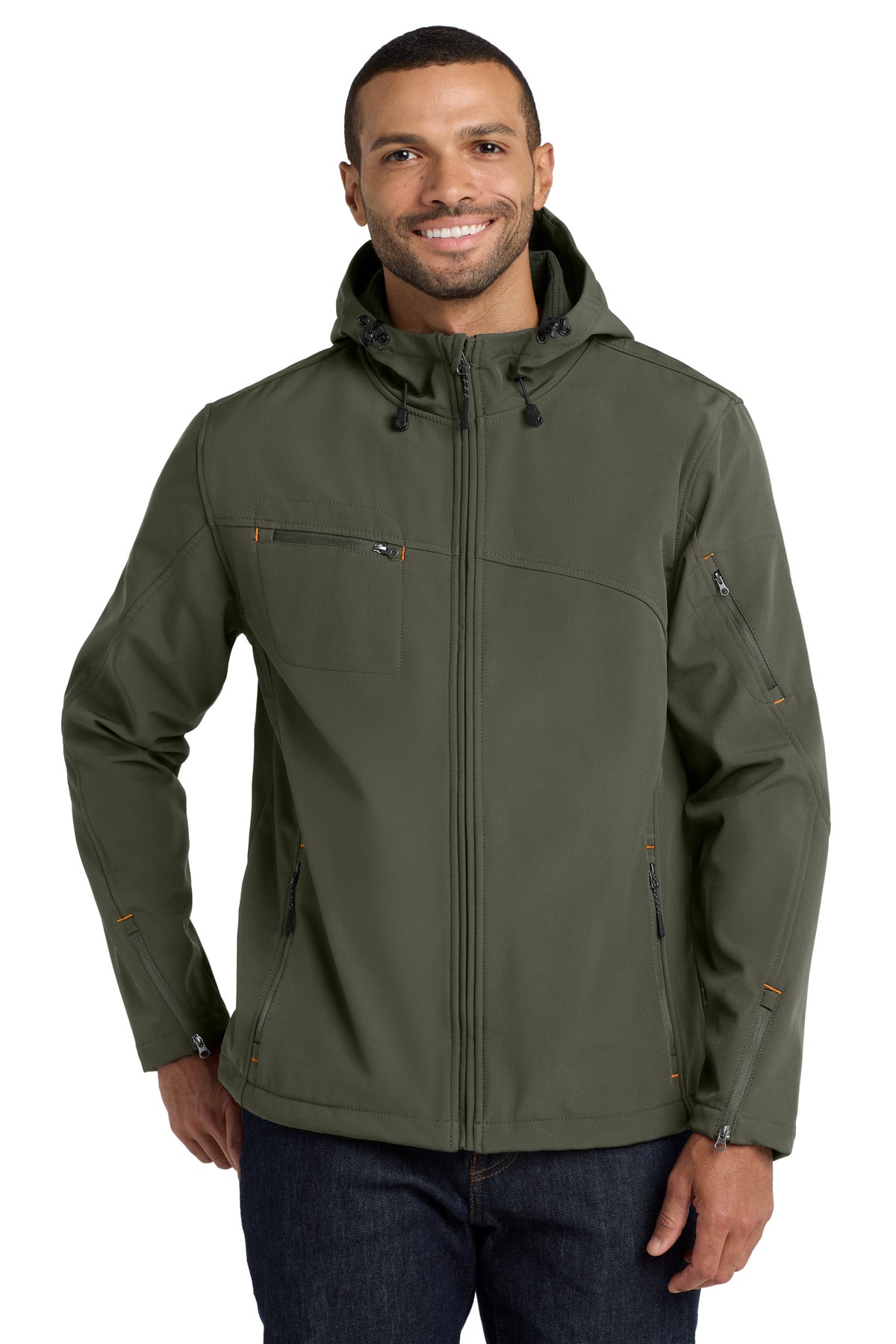 Port Authority® Textured Hooded Soft Shell Jacket J706