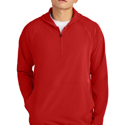 Sport-Tek ® Repeat 1/2-Zip Long Sleeve Hooded Jacket JST488