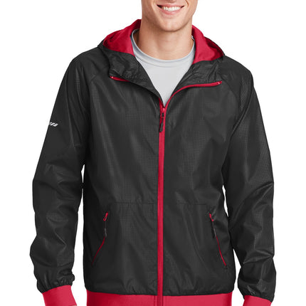 Sport-Tek ® Embossed Hooded Wind Jacket. JST53