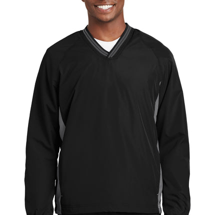 Sport-Tek ® Tipped V-Neck Raglan Wind Shirt. JST62