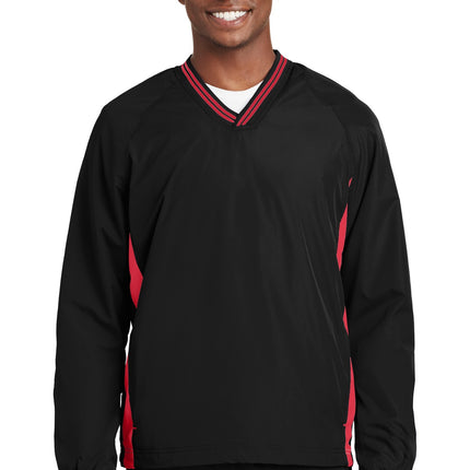 Sport-Tek ® Tipped V-Neck Raglan Wind Shirt. JST62