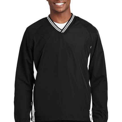 Sport-Tek ® Tipped V-Neck Raglan Wind Shirt. JST62