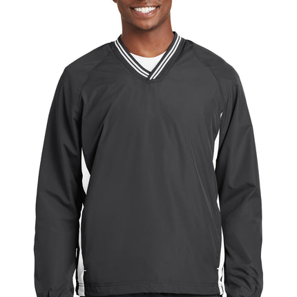 Sport-Tek ® Tipped V-Neck Raglan Wind Shirt. JST62