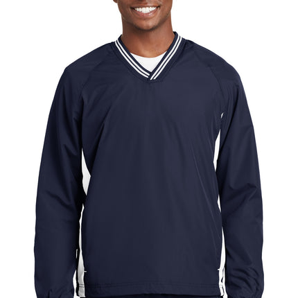 Sport-Tek ® Tipped V-Neck Raglan Wind Shirt. JST62