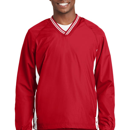 Sport-Tek ® Tipped V-Neck Raglan Wind Shirt. JST62
