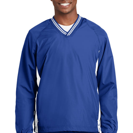 Sport-Tek ® Tipped V-Neck Raglan Wind Shirt. JST62