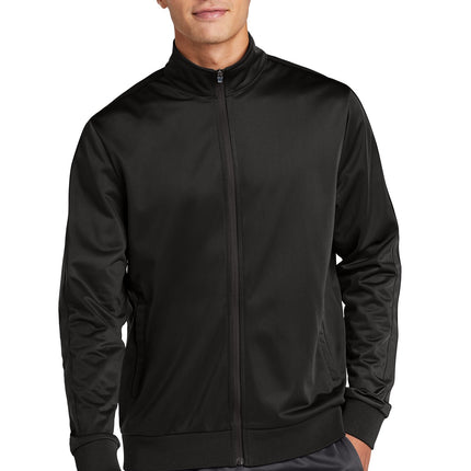 Sport-Tek  ® Tricot Sleeve Stripe Track Jacket. JST94