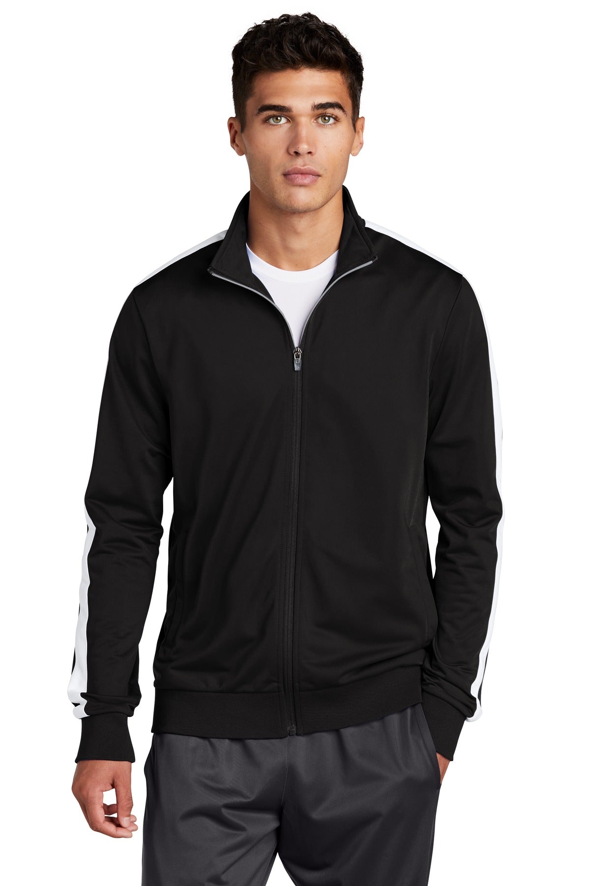 Sport-Tek ® Tricot Sleeve Stripe Track Jacket JST94