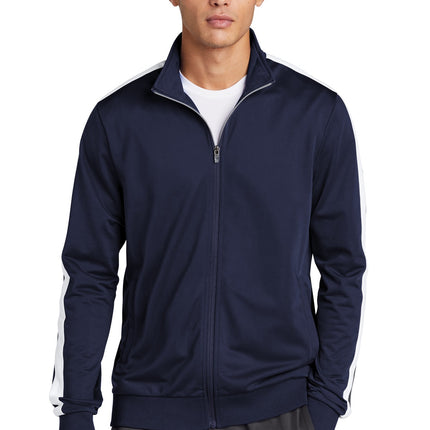 Sport-Tek  ® Tricot Sleeve Stripe Track Jacket. JST94