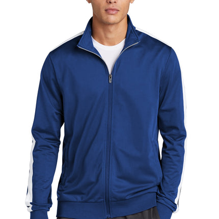 Sport-Tek  ® Tricot Sleeve Stripe Track Jacket. JST94