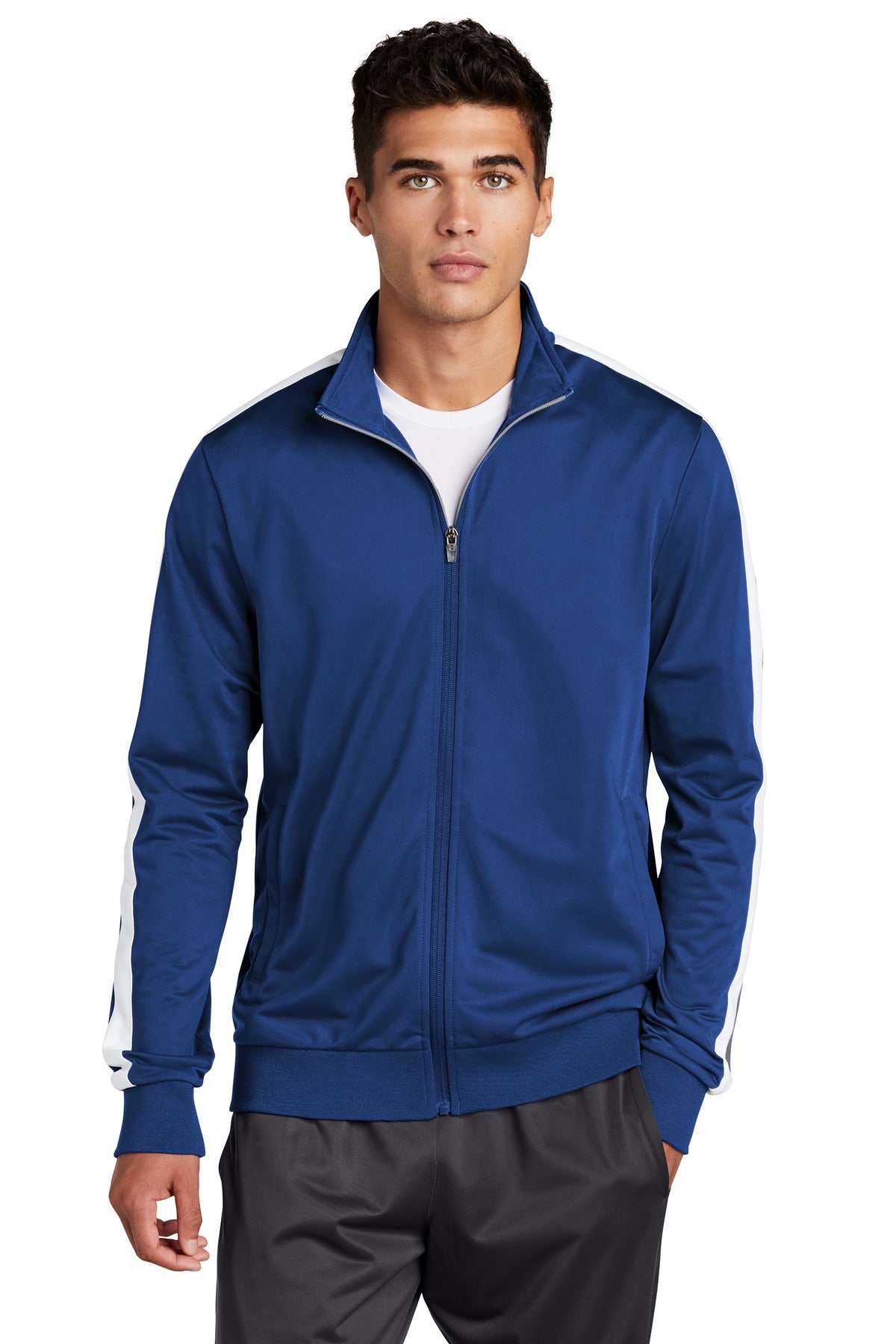 Sport-Tek ® Tricot Sleeve Stripe Track Jacket JST94