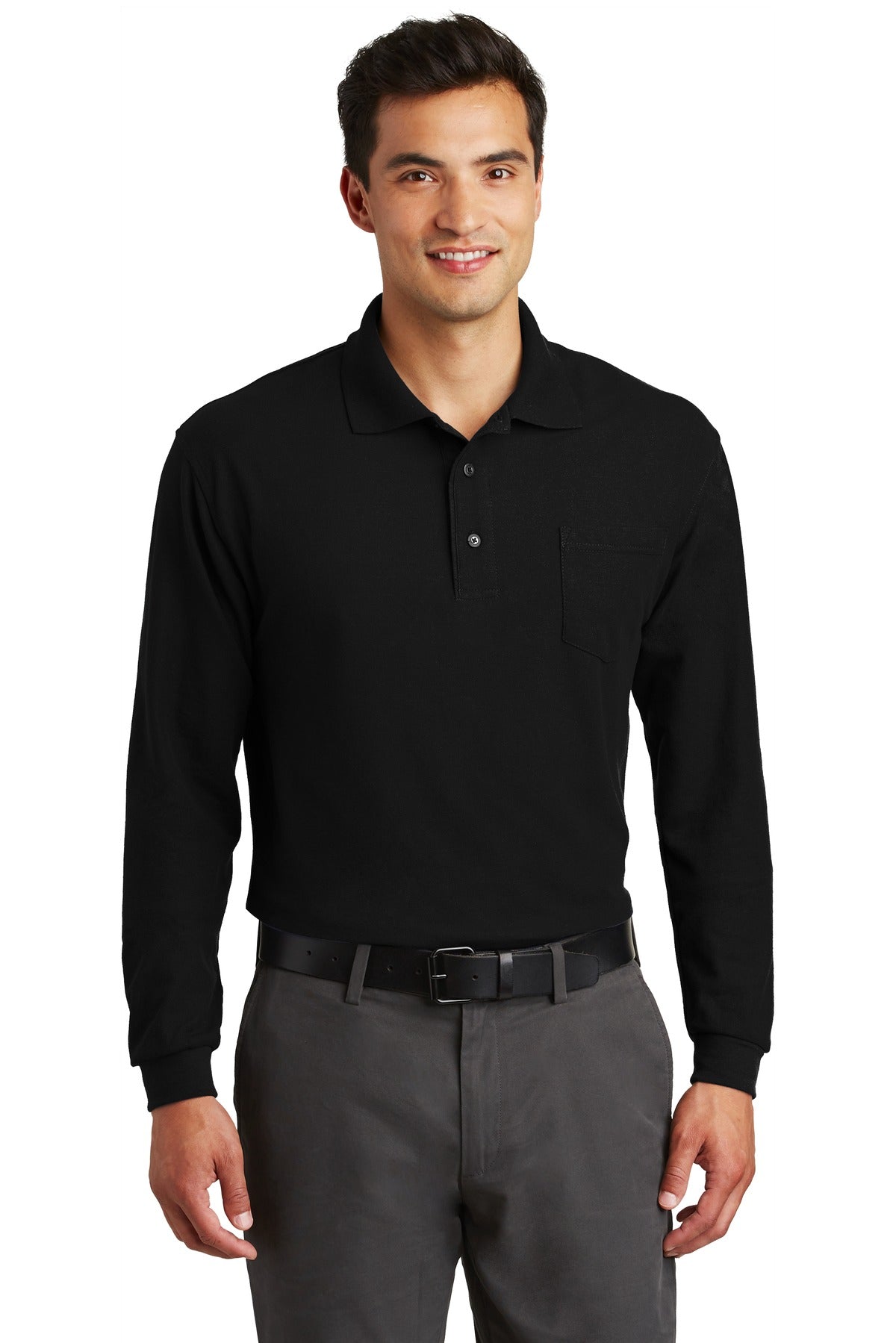 Port Authority ®  Long Sleeve Silk Touch Polo with Pocket.  K500LSP