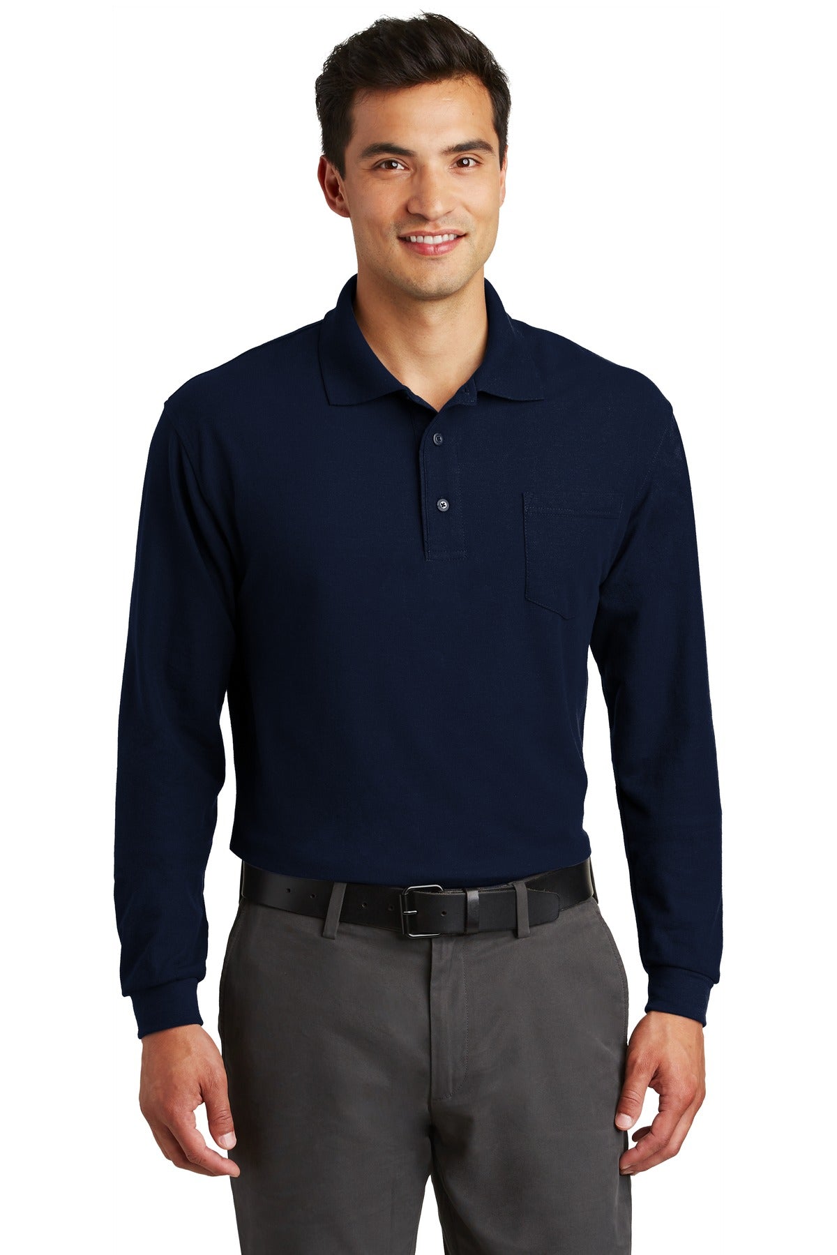 Port Authority ®  Long Sleeve Silk Touch Polo with Pocket.  K500LSP