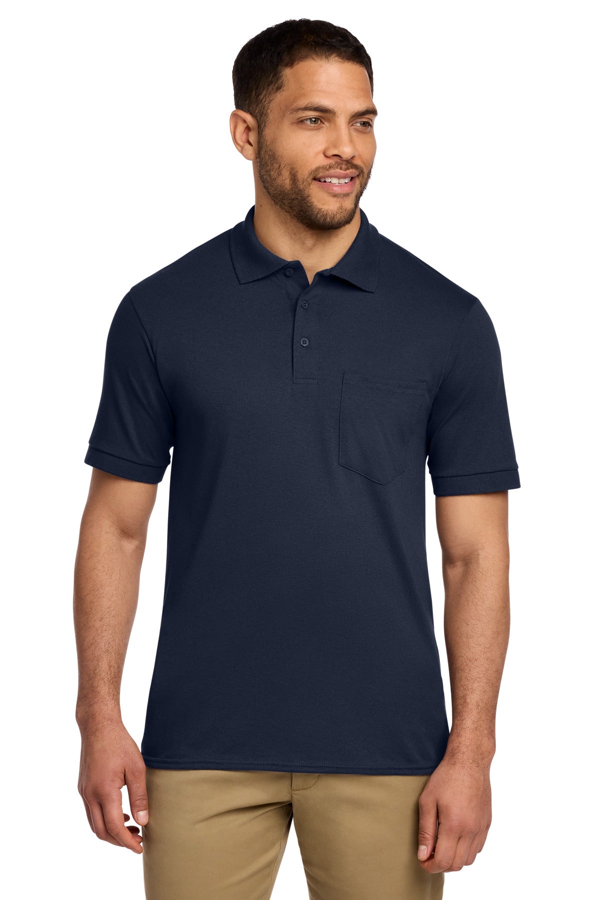 Port & Co Core Blend Jersey Knit Pocket Polo. KP55P