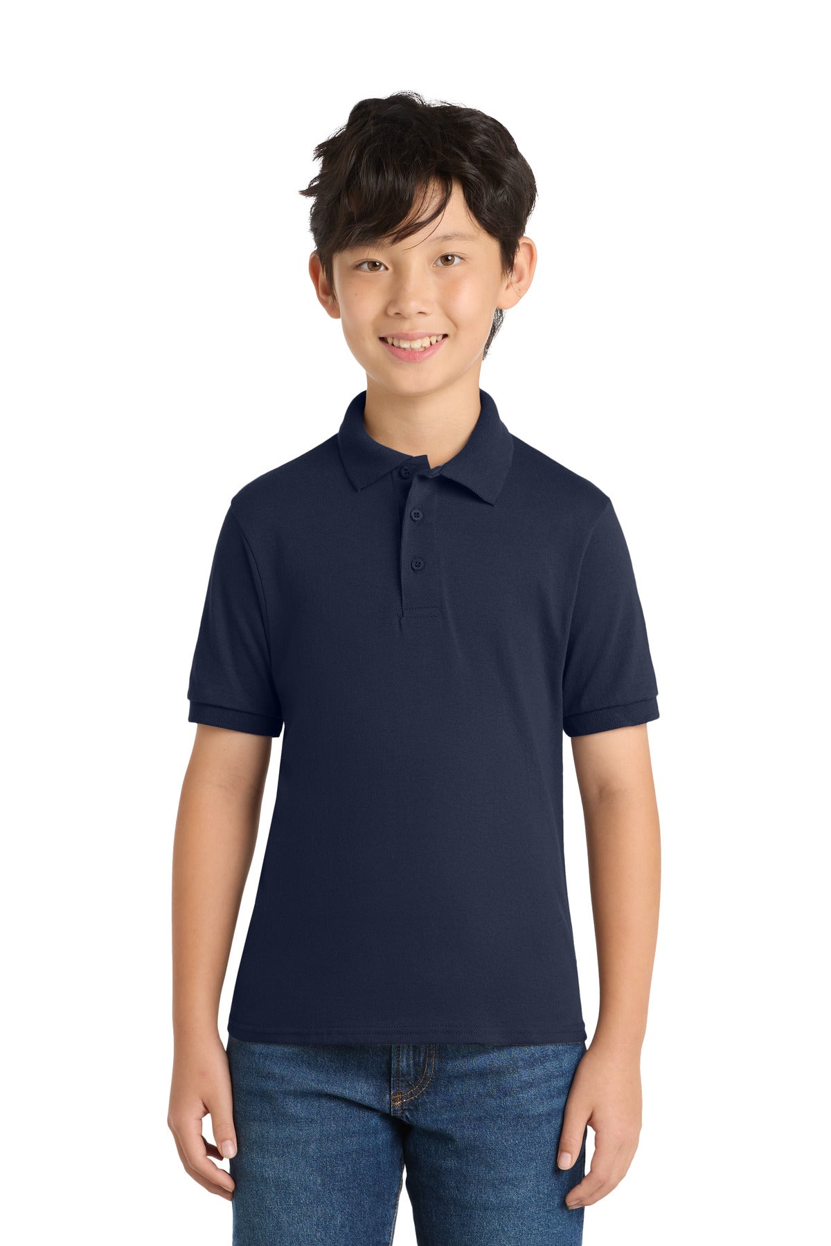Port & Co Youth Core Blend Jersey Knit Polo. KP55Y