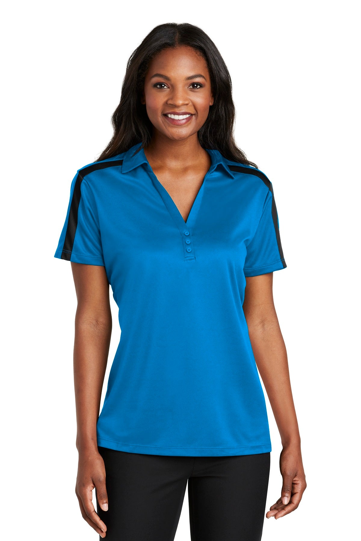 Port Authority ®  Women's Silk Touch Performance Colorblock Stripe Polo. L547