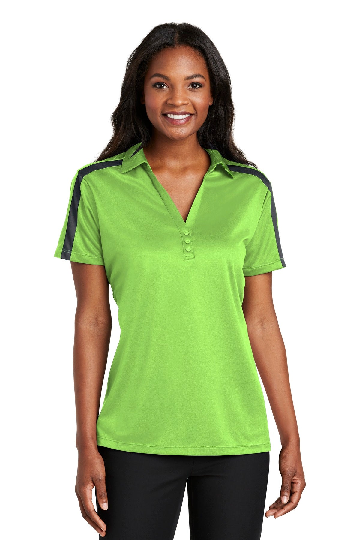 Port Authority ®  Women's Silk Touch Performance Colorblock Stripe Polo. L547