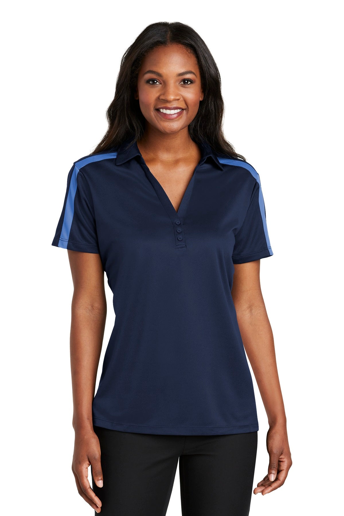 Port Authority ®  Women's Silk Touch Performance Colorblock Stripe Polo. L547