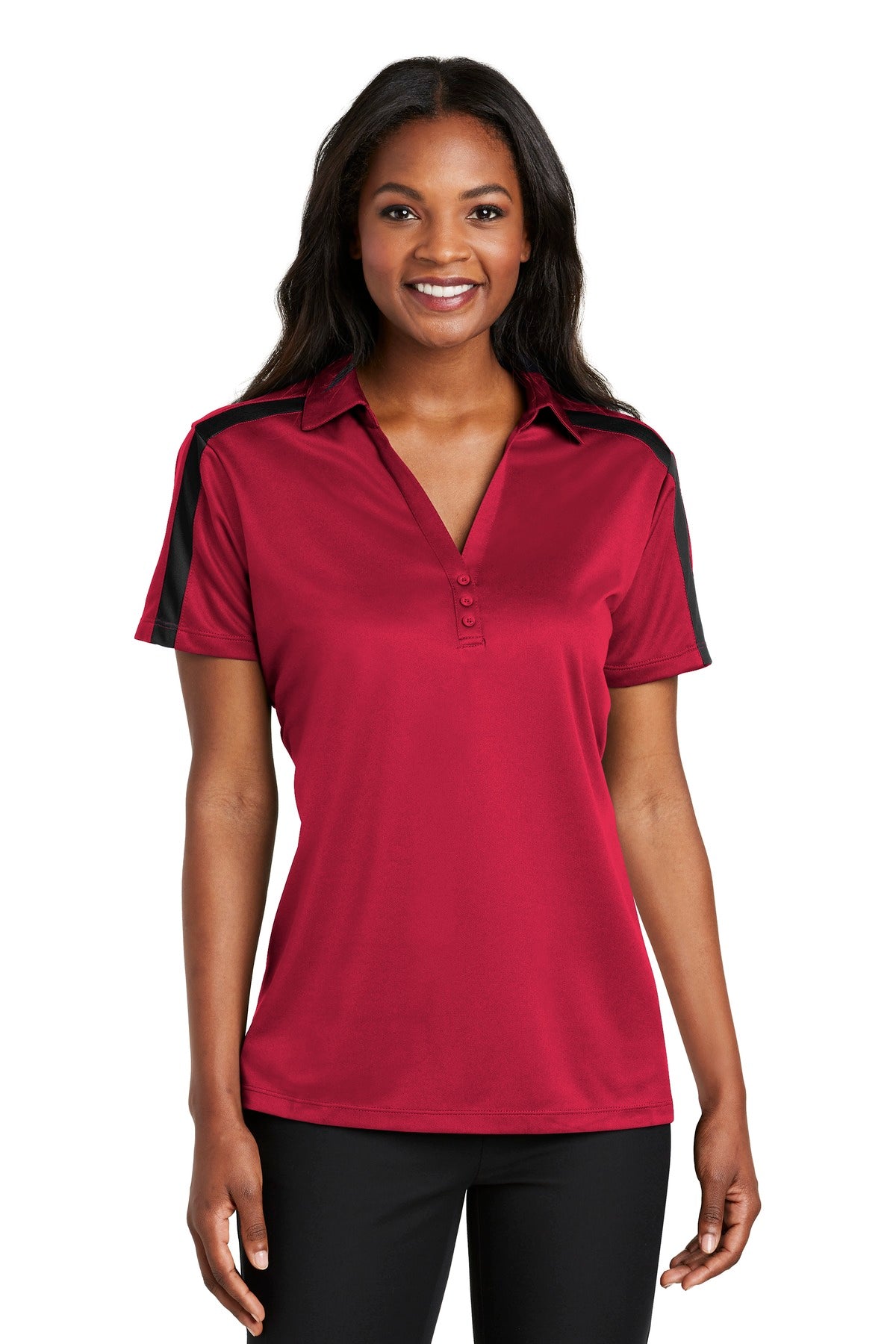Port Authority ®  Women's Silk Touch Performance Colorblock Stripe Polo. L547