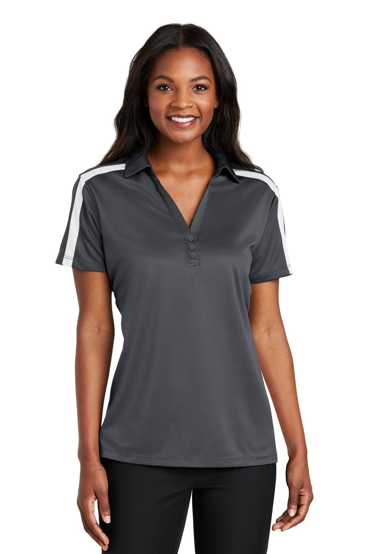 Port Authority ®  Women's Silk Touch Performance Colorblock Stripe Polo. L547