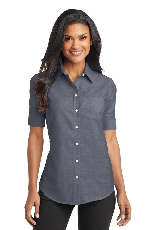 Port Authority ® Women's Short Sleeve SuperPro   Oxford Shirt. L659