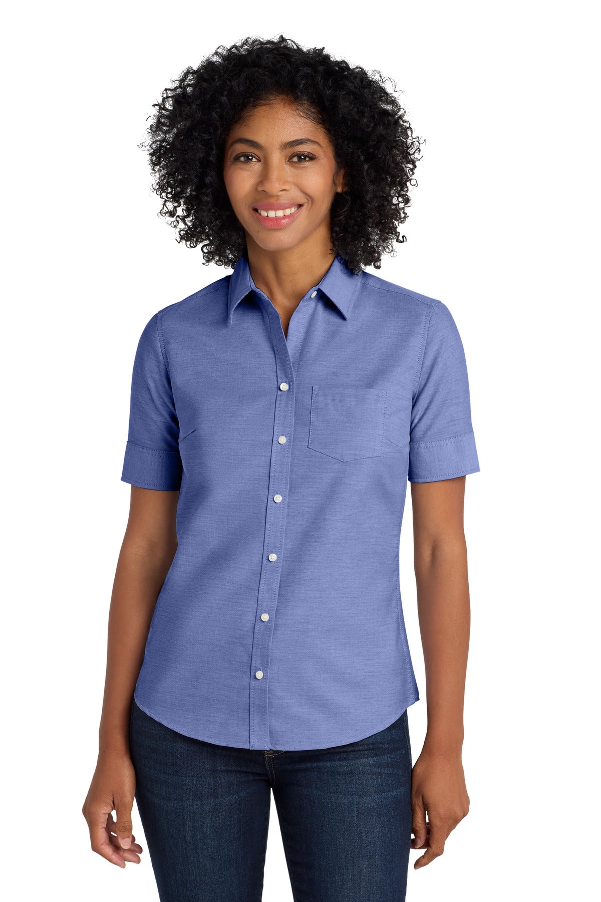 Port Authority® Women's Short Sleeve SuperPro Oxford Shirt L659