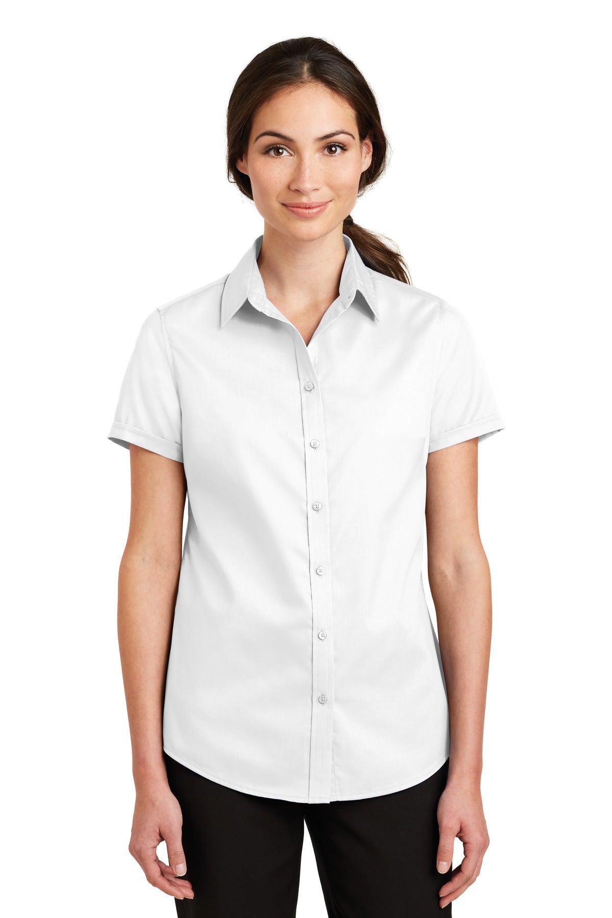 Port Authority® Women's Short Sleeve SuperPro Twill Shirt L664