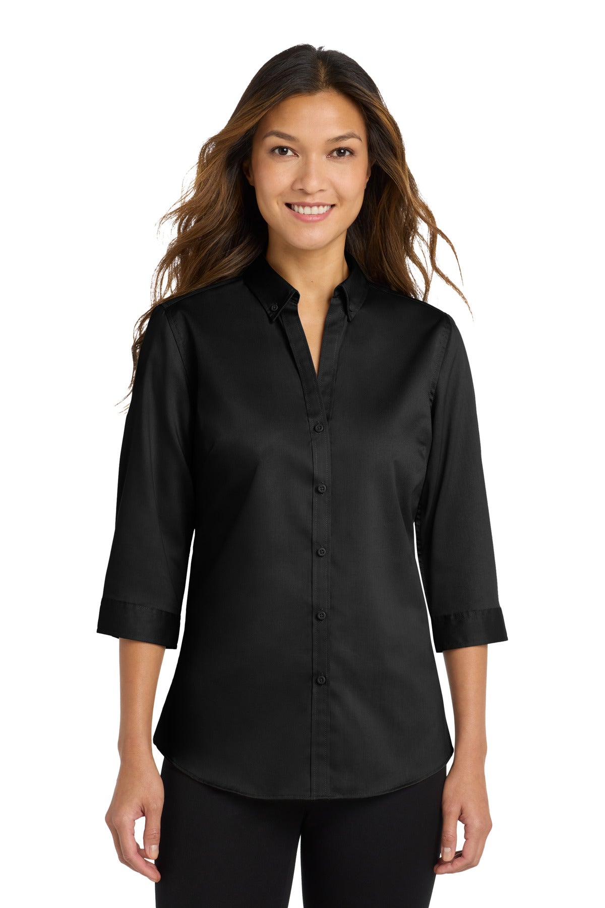 Port Authority® Women's 3/4-Sleeve SuperPro Twill Shirt L665