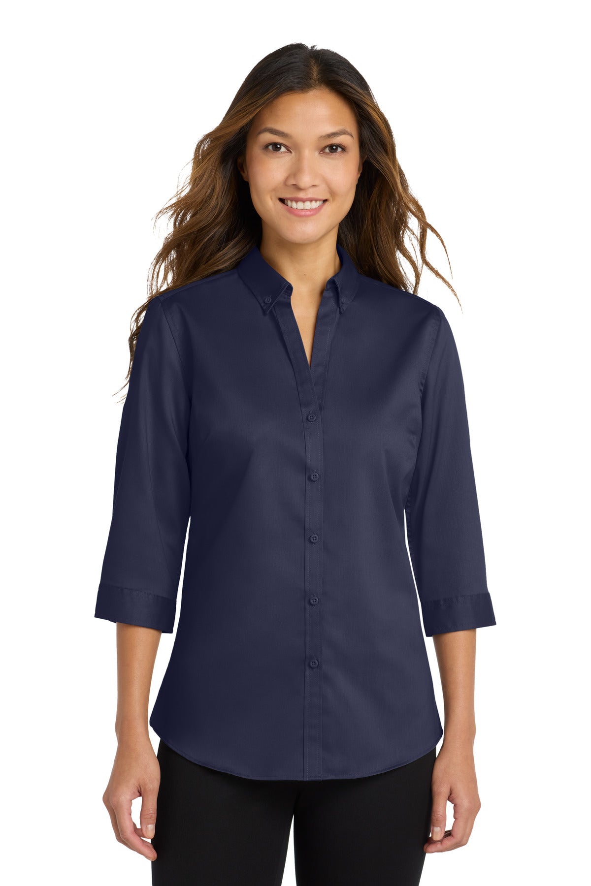 Port Authority® Women's 3/4-Sleeve SuperPro Twill Shirt L665