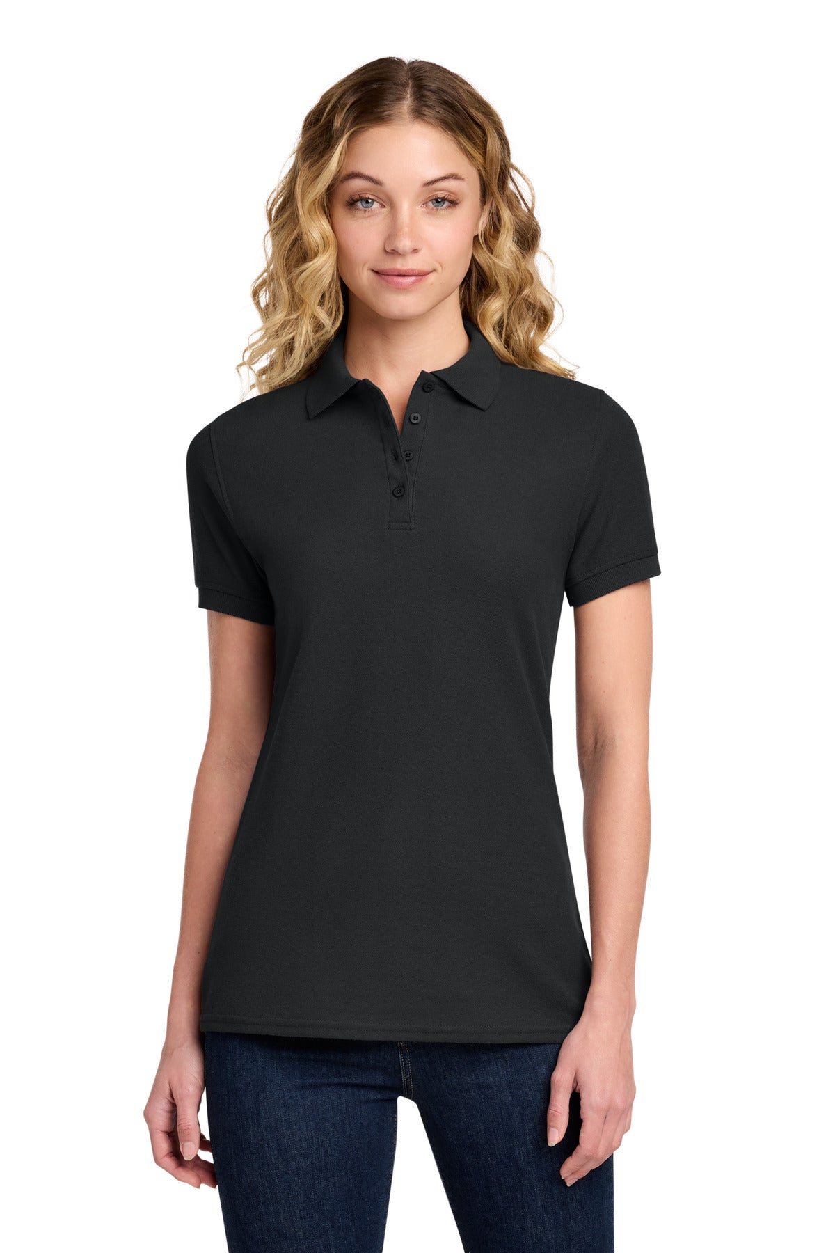 Port & Co Women's Core Blend Pique Polo. LKP155