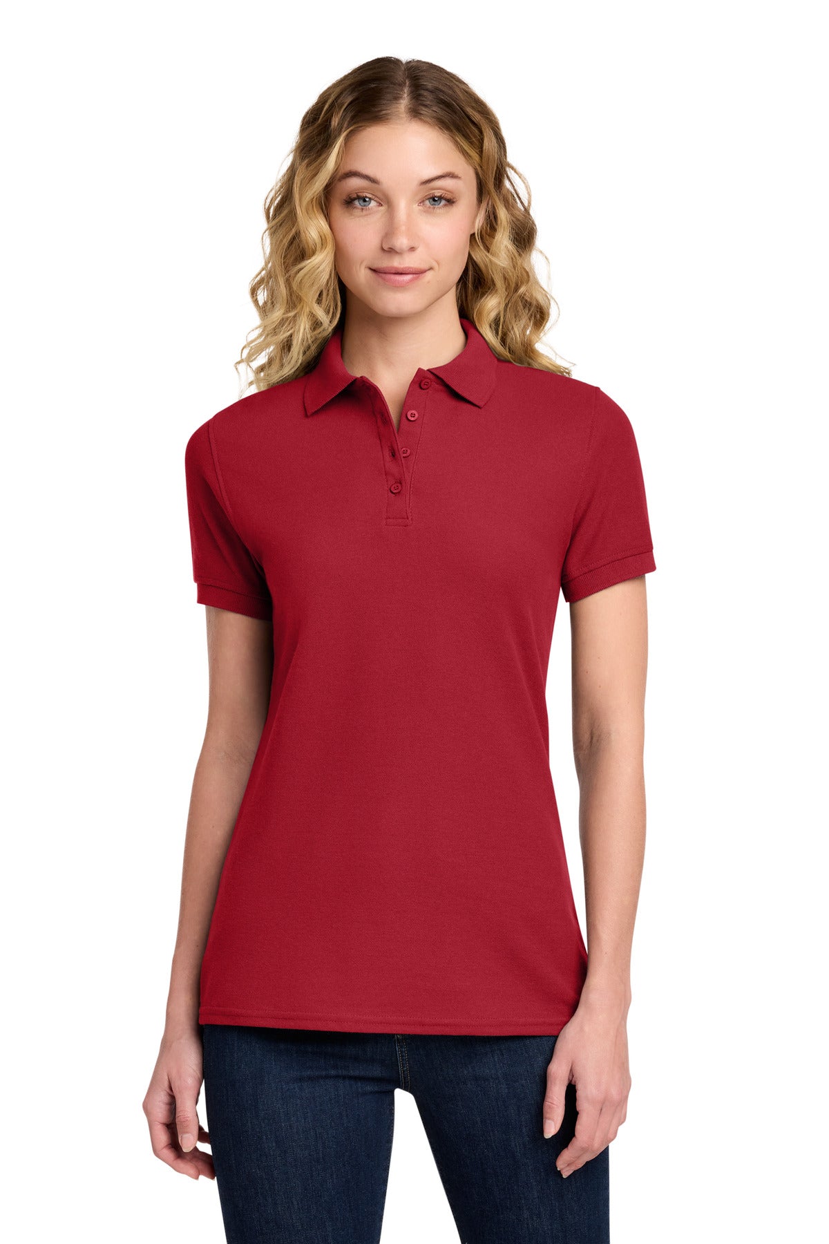 Port & Co Women's Core Blend Pique Polo. LKP155