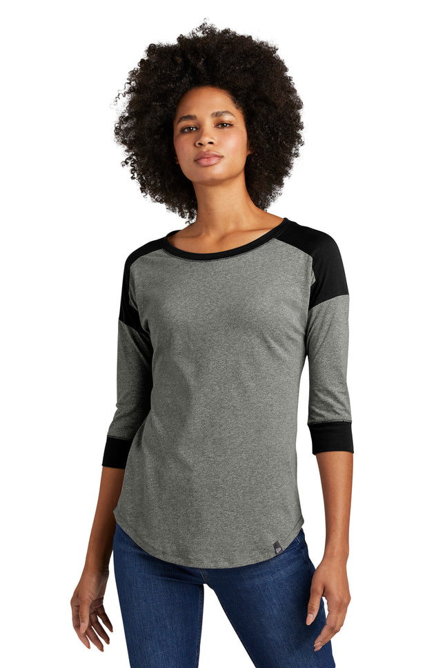 New Era  ® Women's Heritage Blend 3/4-Sleeve Baseball Raglan Tee. LNEA104
