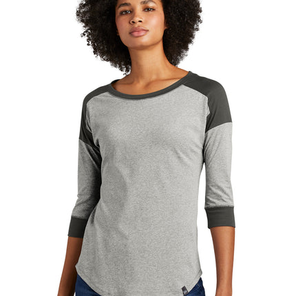 New Era  ® Women's Heritage Blend 3/4-Sleeve Baseball Raglan Tee. LNEA104