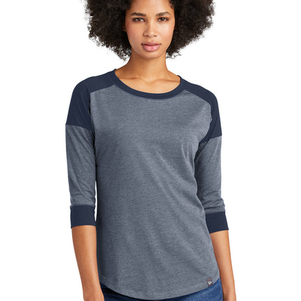 New Era  ® Women's Heritage Blend 3/4-Sleeve Baseball Raglan Tee. LNEA104