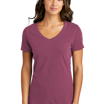 Port & Company ®  Women's Beach Wash ®  Garment-Dyed V-Neck Tee LPC099V