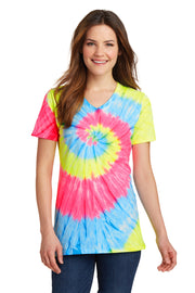 Port & Co™ Women's Tie-Dye V-Neck Tee  LPC147V