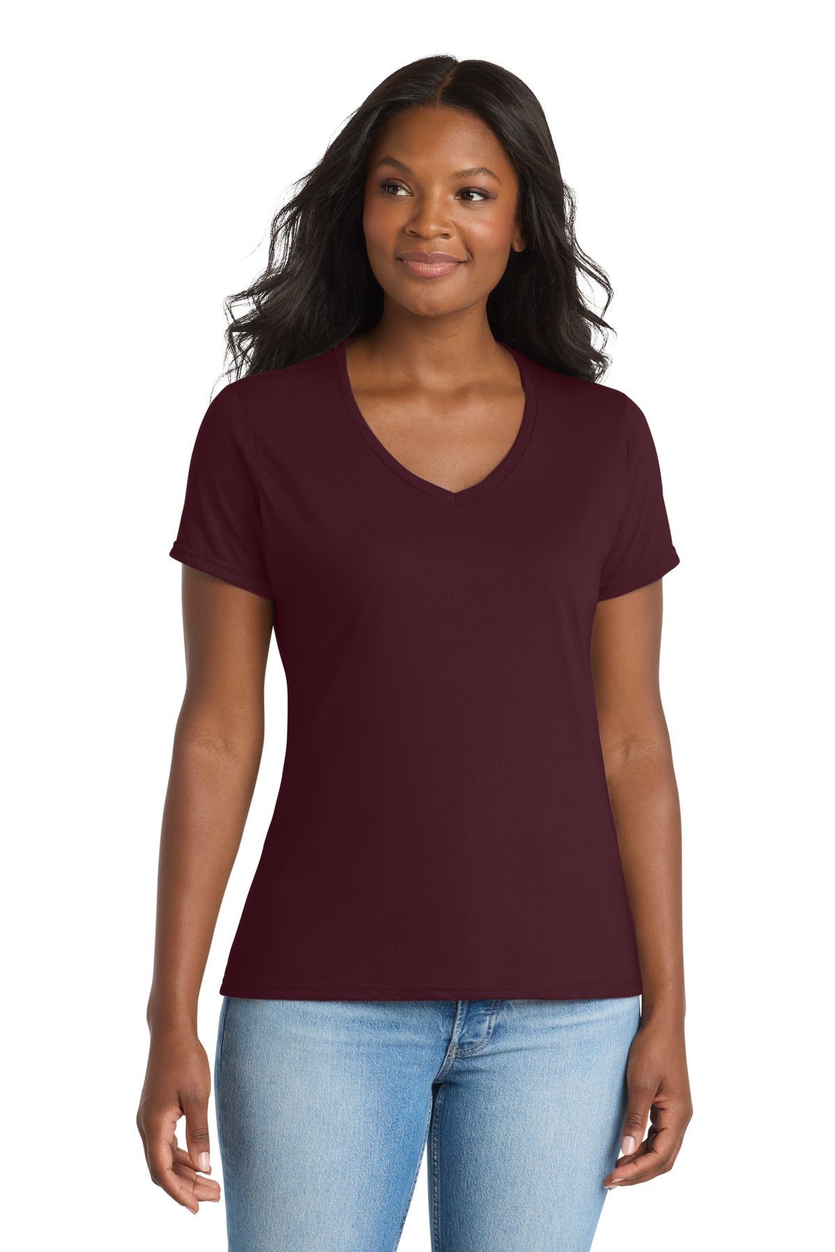Port & Co Women's Performance Blend V-Neck Tee LPC381V