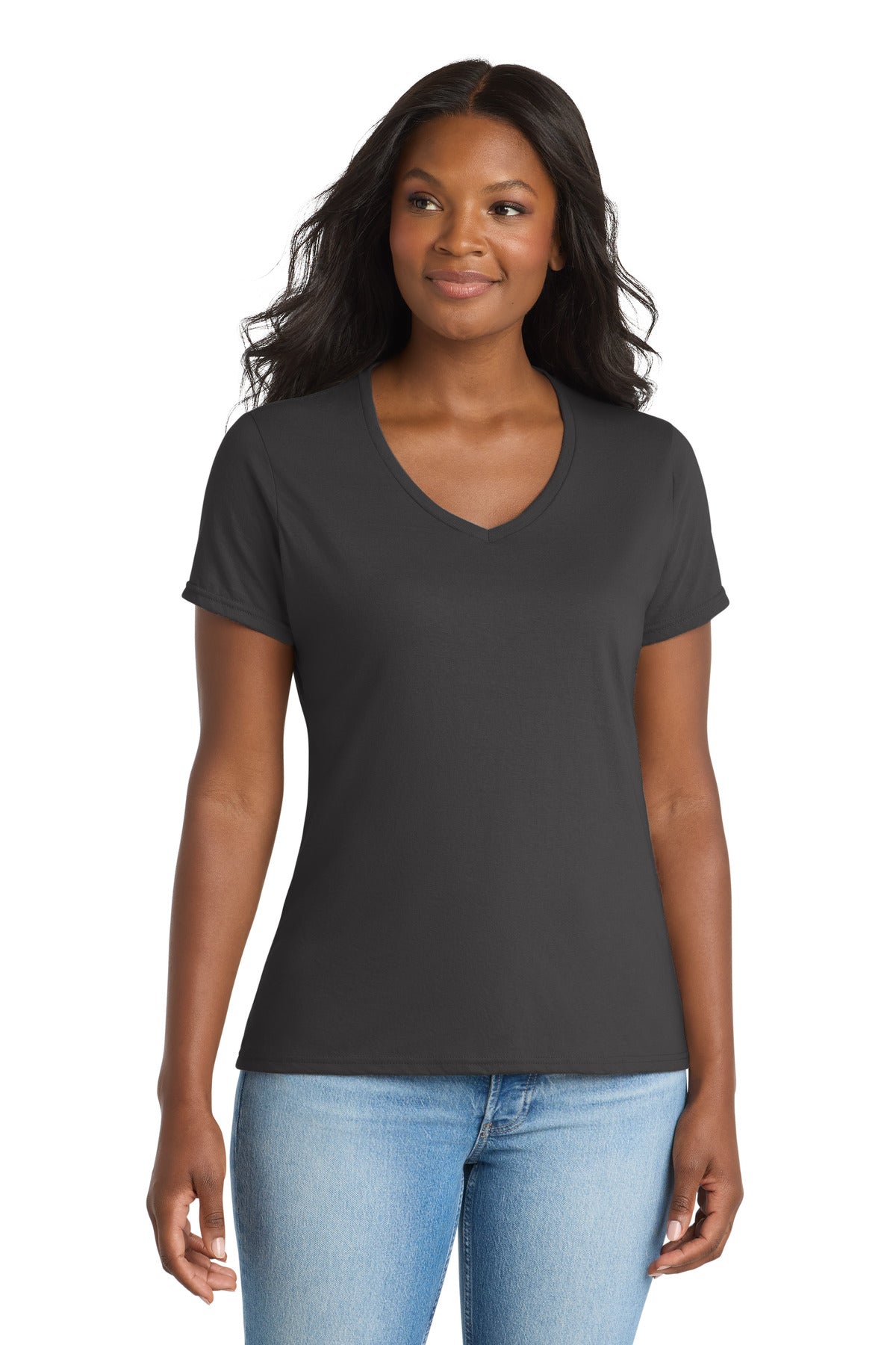 Port & Co Women's Performance Blend V-Neck Tee LPC381V