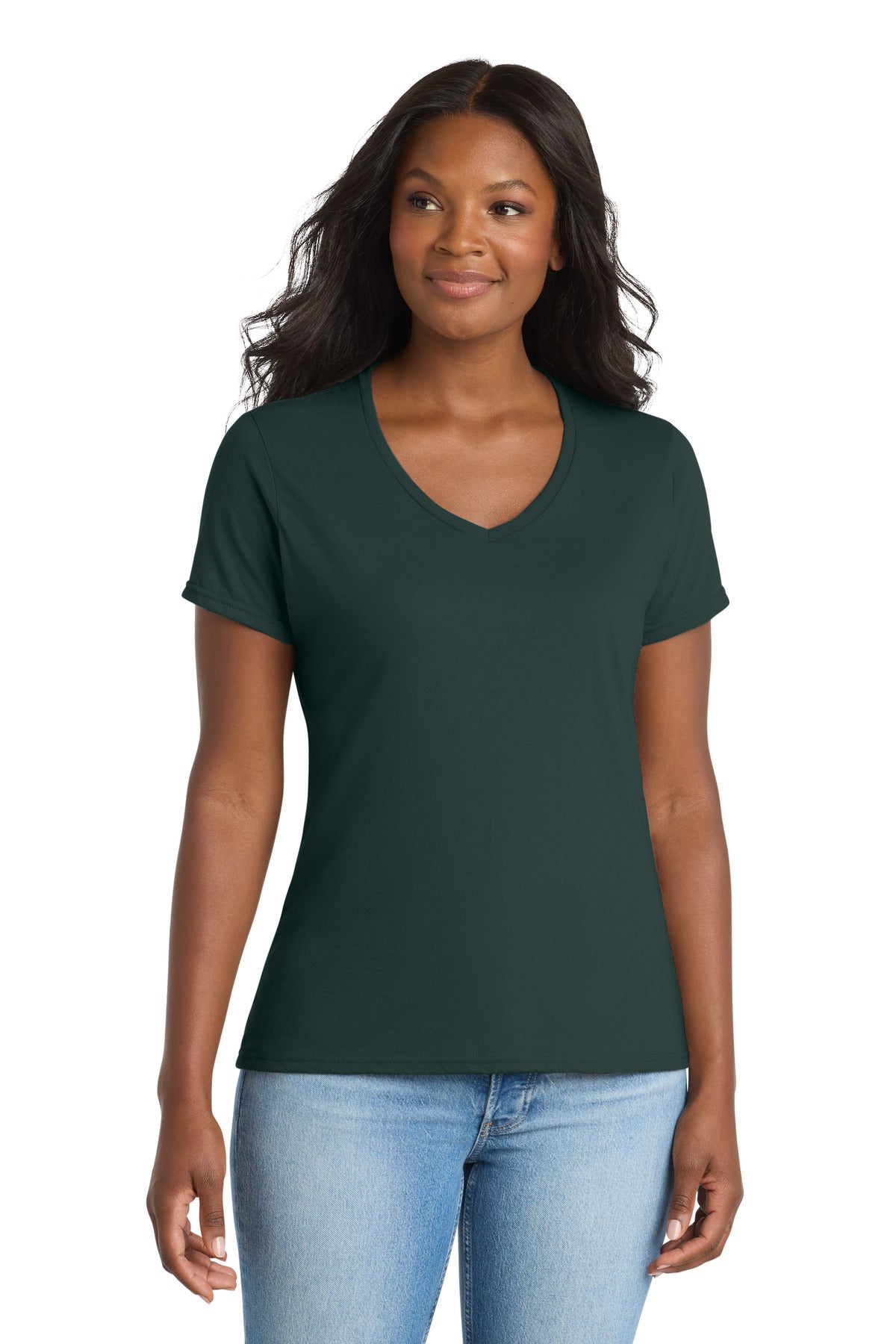 Port & Co Women's Performance Blend V-Neck Tee LPC381V
